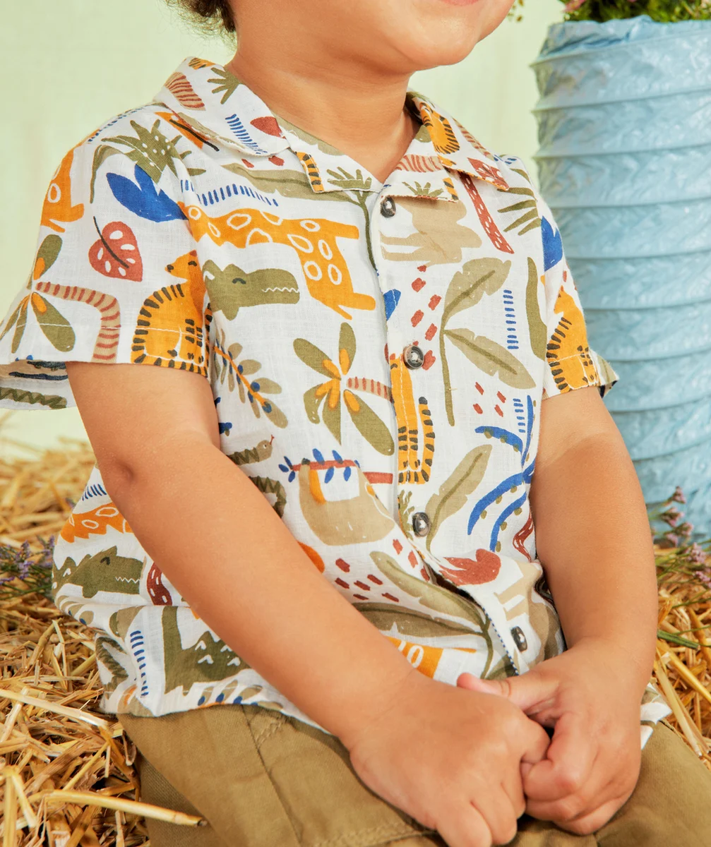 CHEMISE BÉBÉ GARÇON EN COTON THÈME JUGNLE