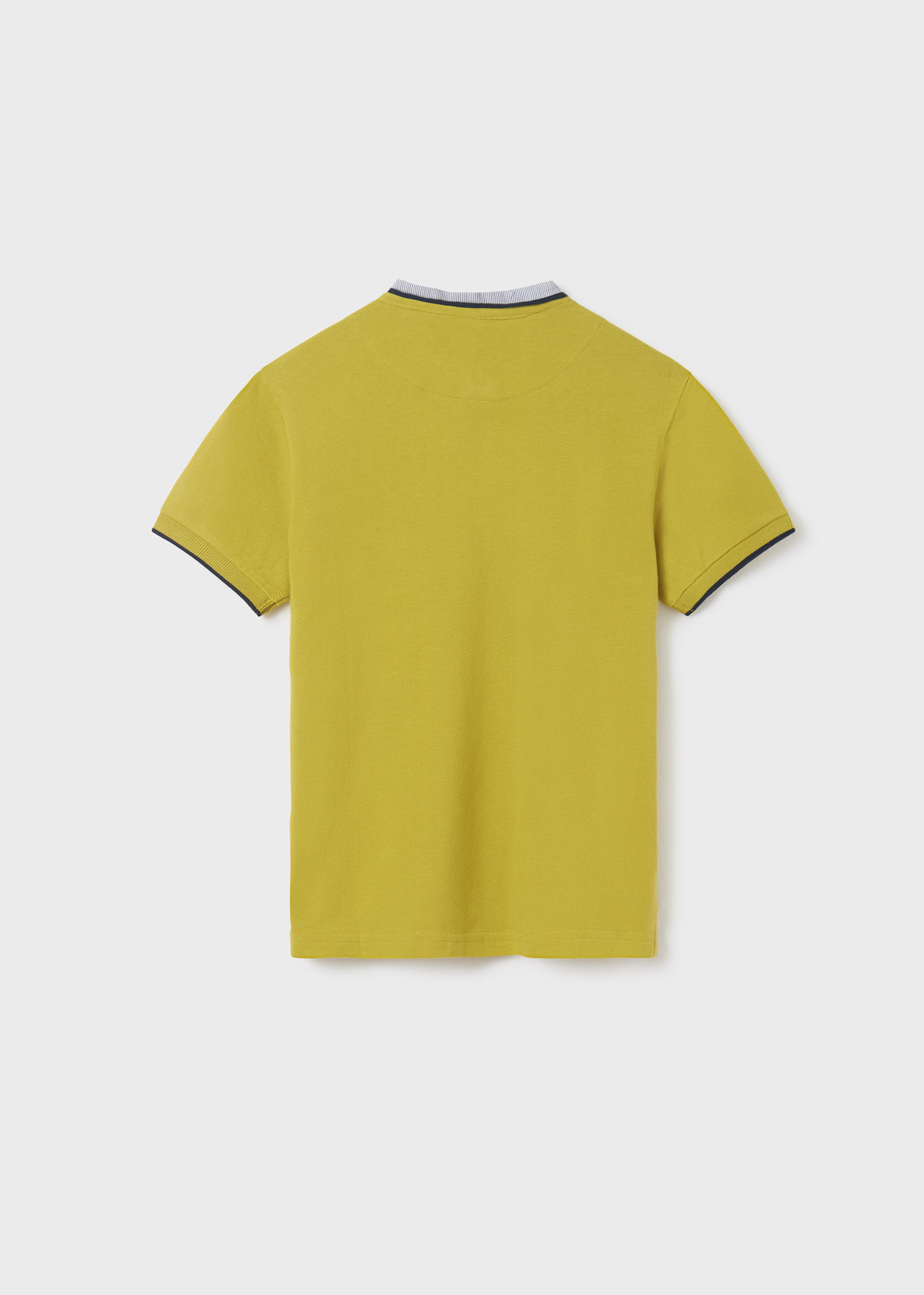 Camisa polo infantil de algodão com gola mandarim