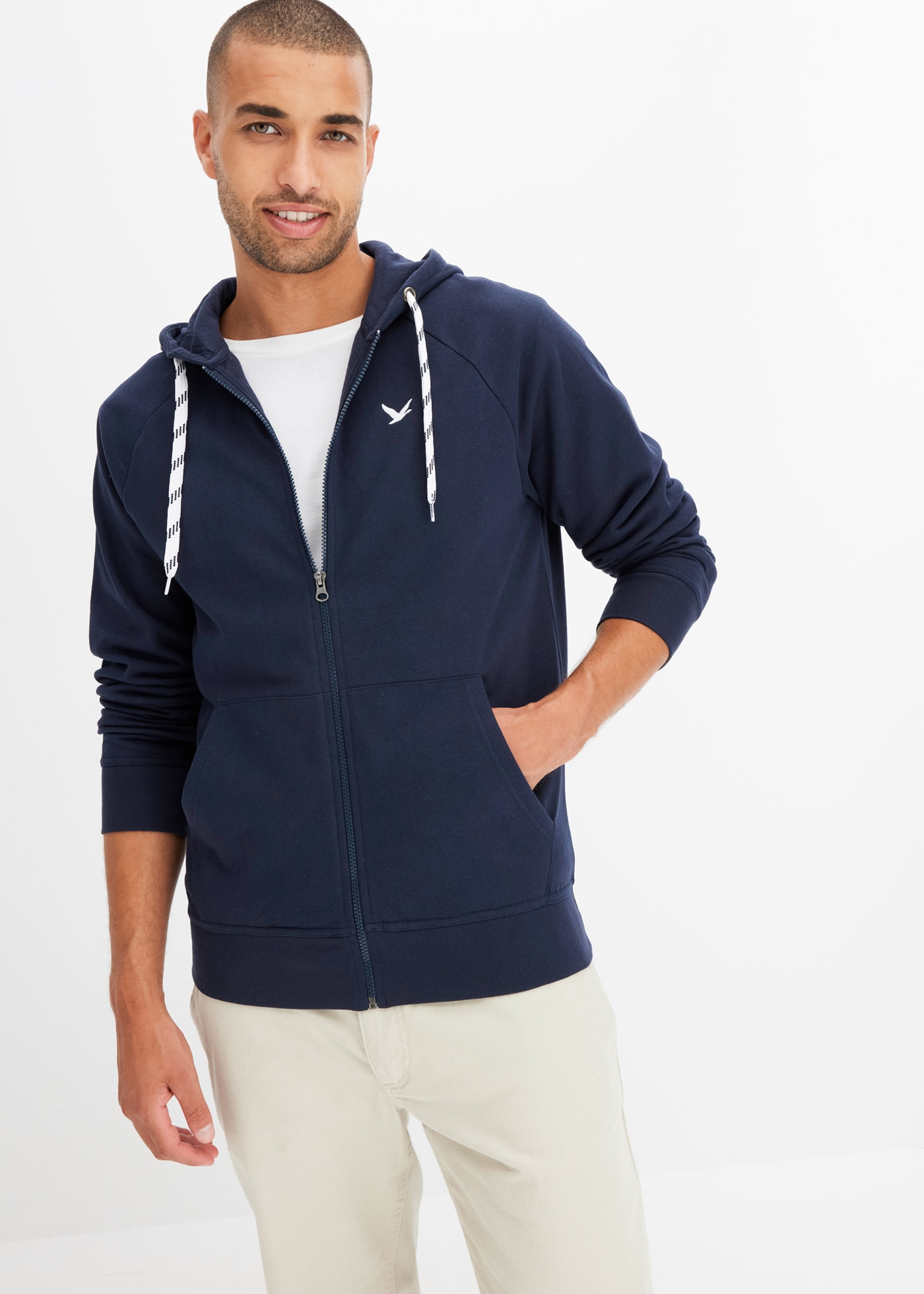 bonprix Kapuzensweatjacke »Kapuzen-Sweatjacke mit Kontrastdetails«, Kapuzen-Sweatjacke mit Kontrastdetails