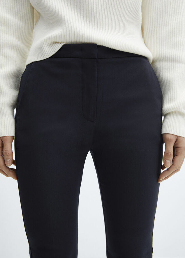 MANGO Crop skinny trousers Navy