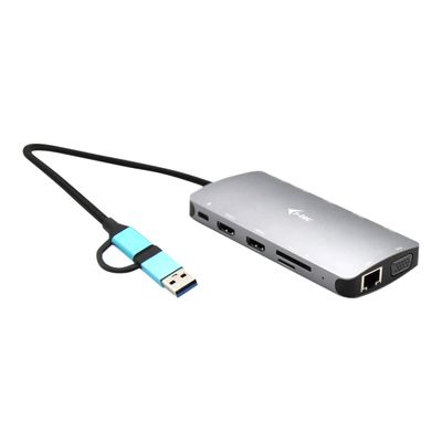 i-Tec Nano Dock - Station d'accueil - USB 3.0 / USB4 / Thunderbolt 4 - VGA, 2 x HDMI - GigE - Europe