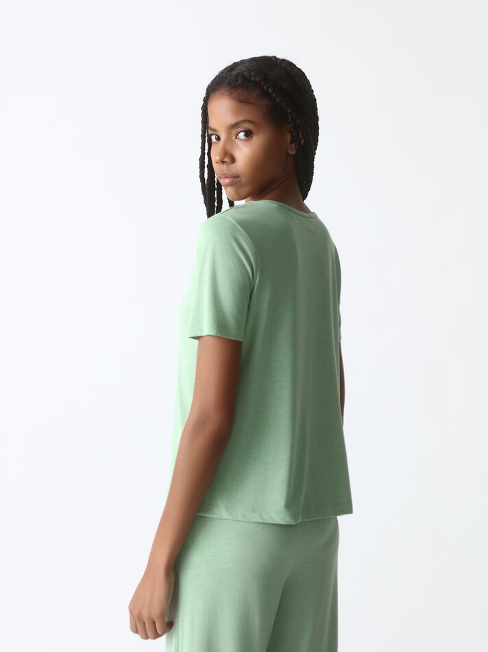Blusa de pijama de renda - Verde Pastel