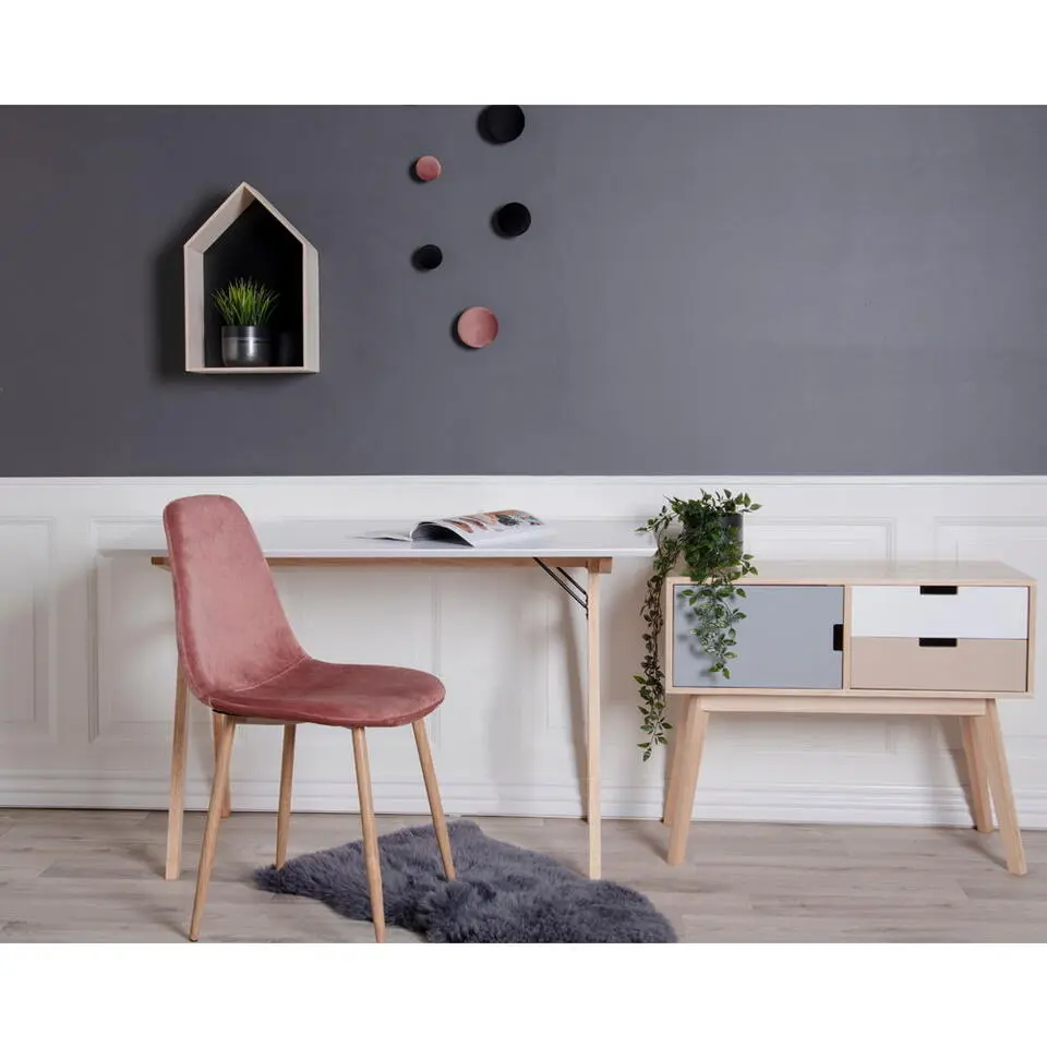Bureau Wit/Naturel - 120cm - Tafel Vojens