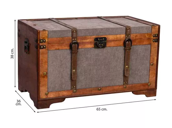 Coffre en bois marron 65x36x38