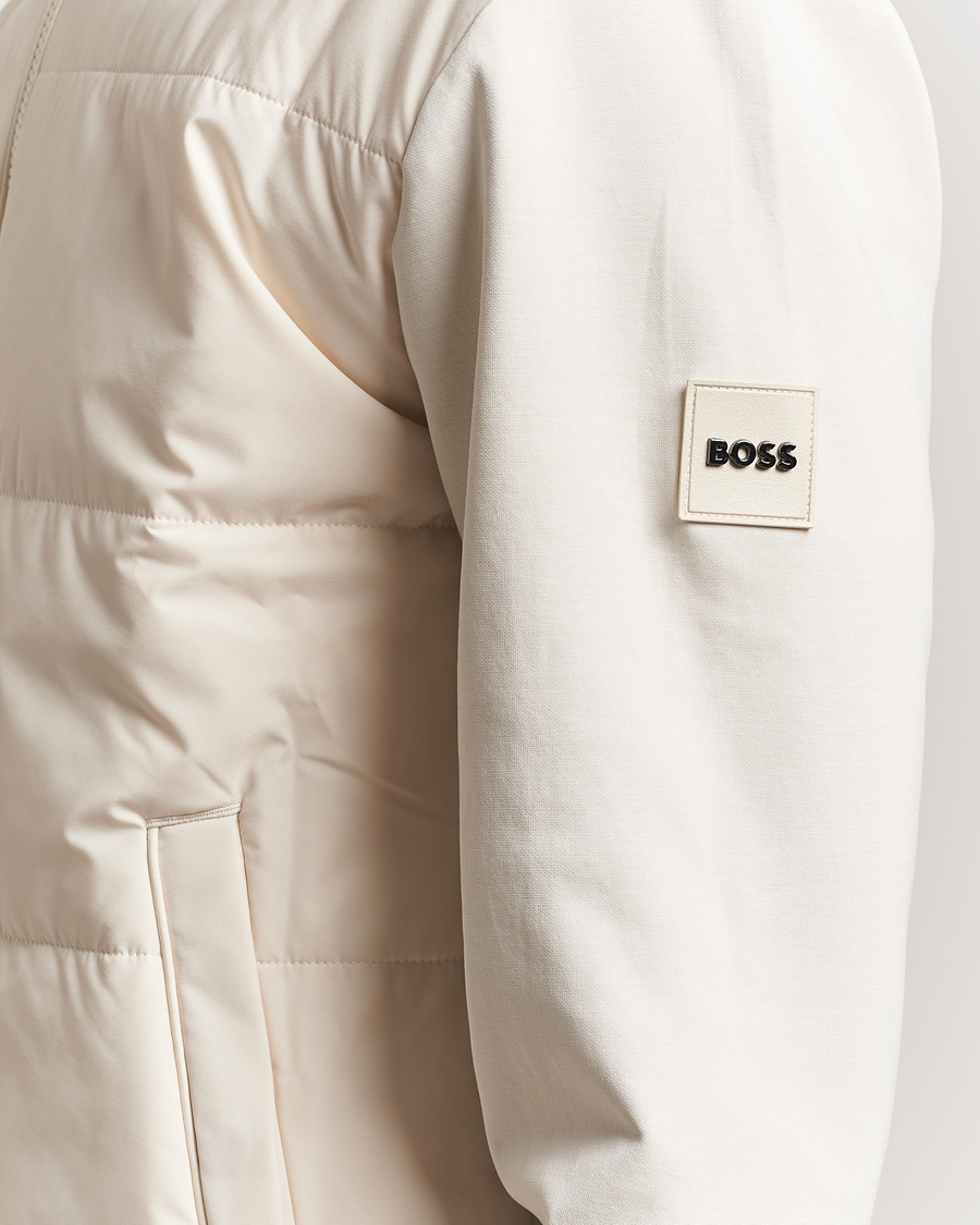 BOSS BLACK Skiles Hybrid Full Zip Open White