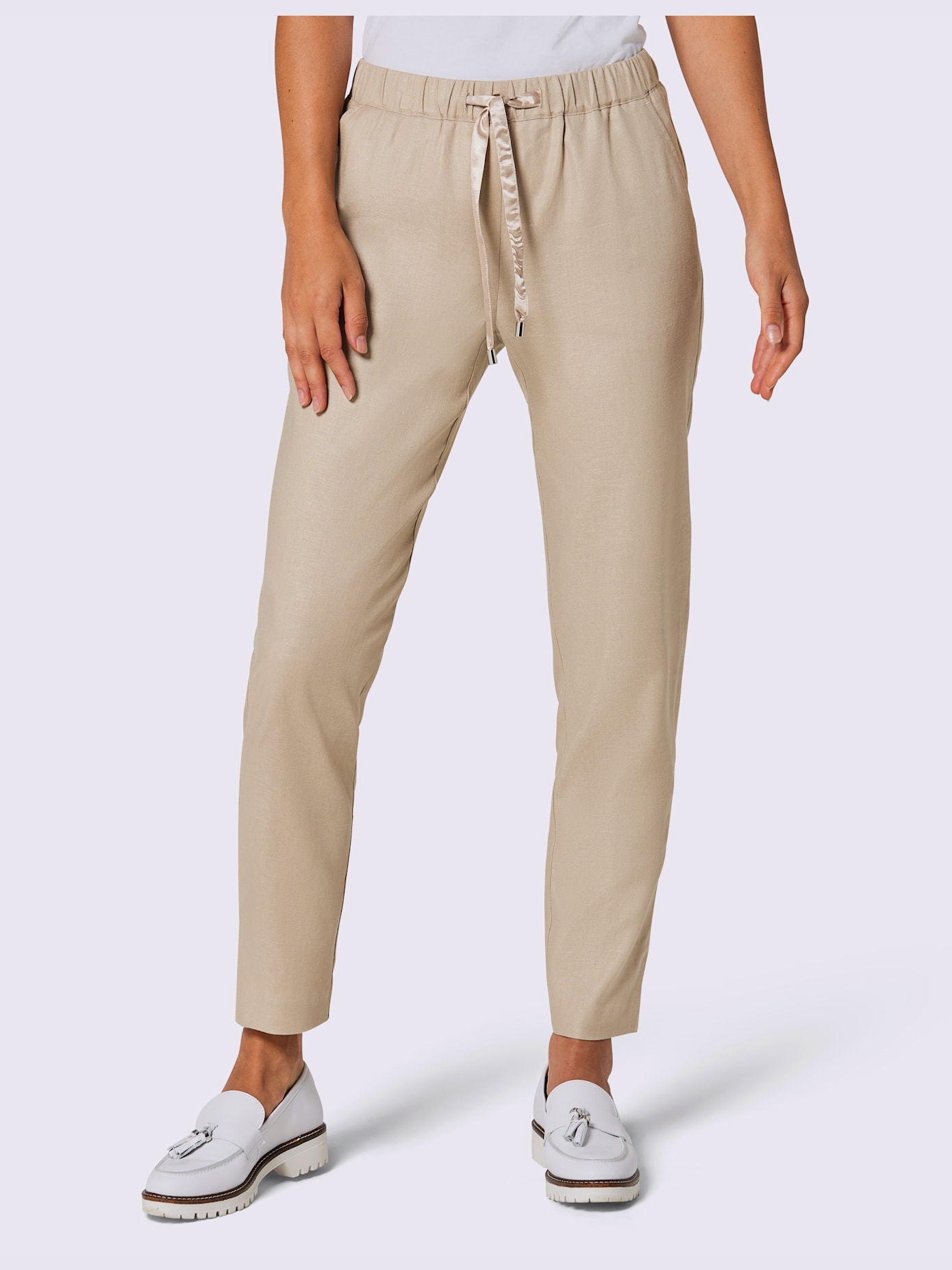 Pantalon en lin et viscose mélange viscose-lin estival