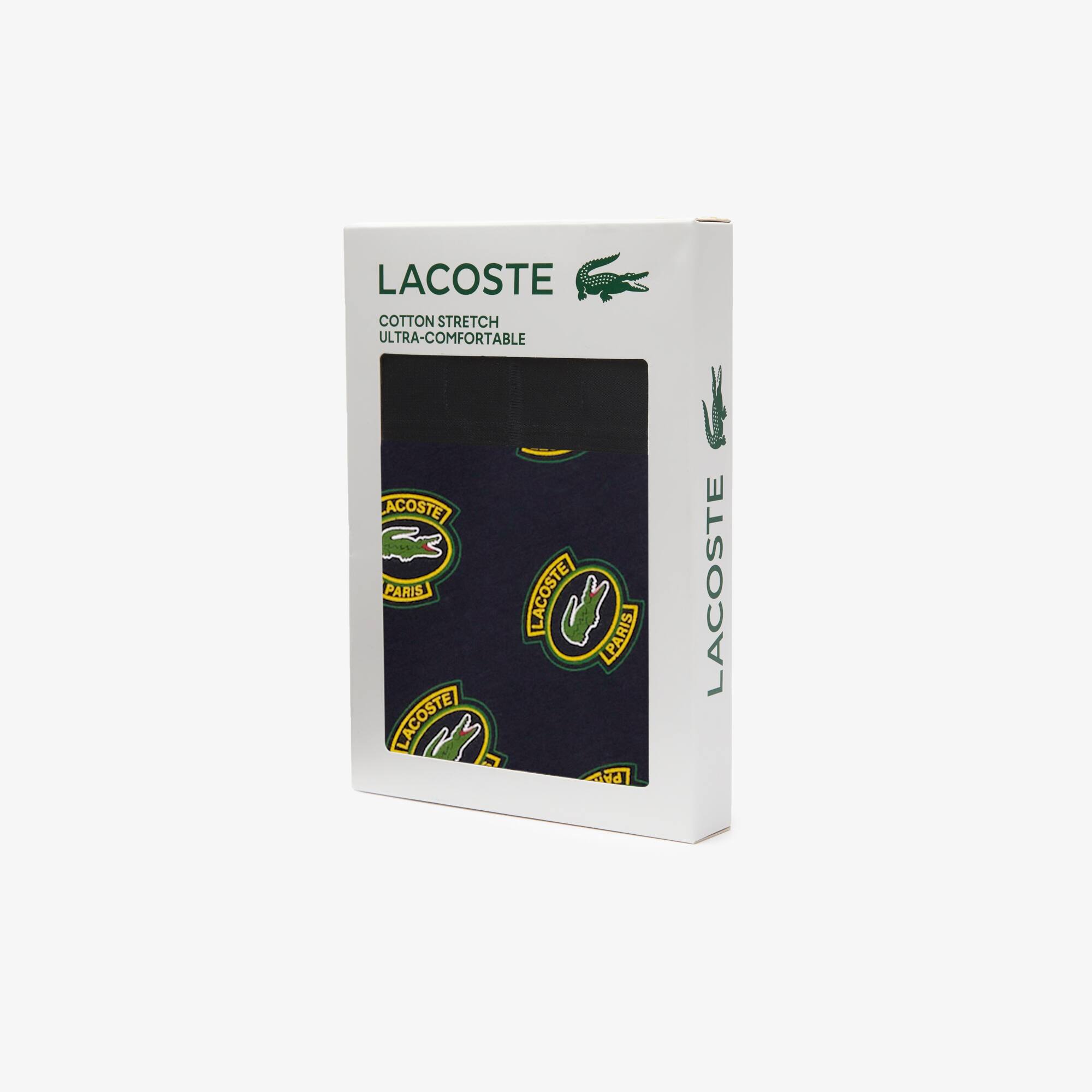 Boxer court imprimé en jersey stretch Sous-Vêtements - Bleu - Lacoste - Homme