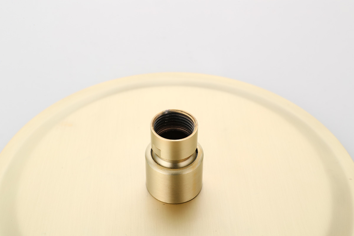 Saniclear Brass hoofddouche 20cm messing geborsteld - goud mat