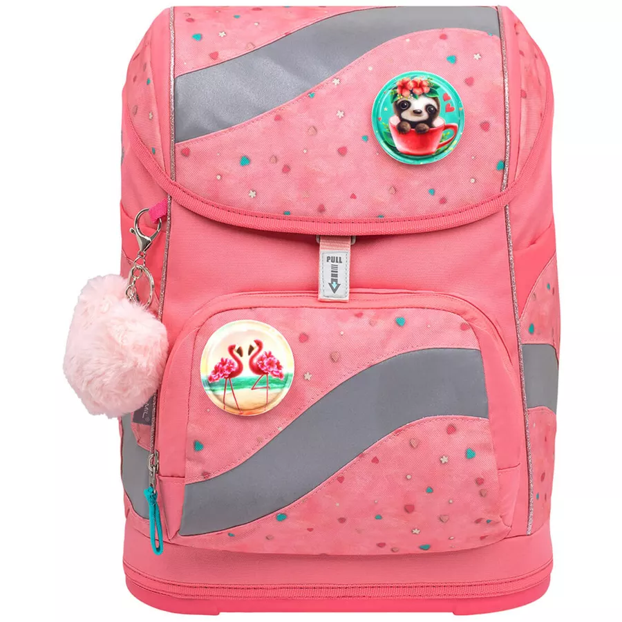 Belmil Schulranzen Smarty Schulranzen Set 6-teilig mit Brustgurt, Hüftgurt Blue Bird