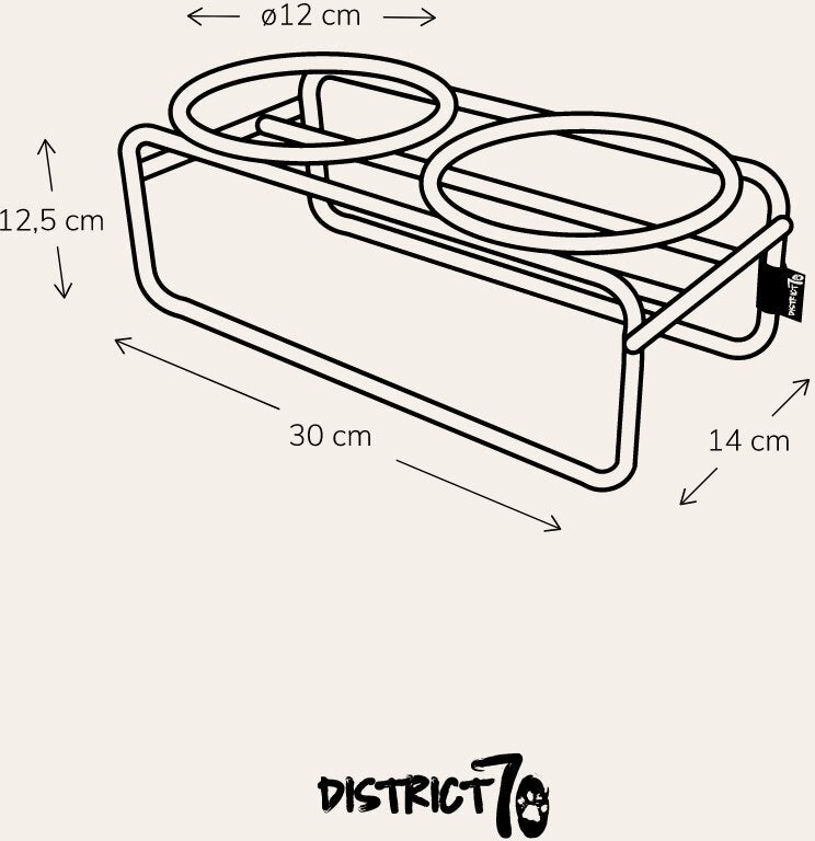 District 70 voerstandaard Butler zwart 29,5 x 14 x 14,5 cm