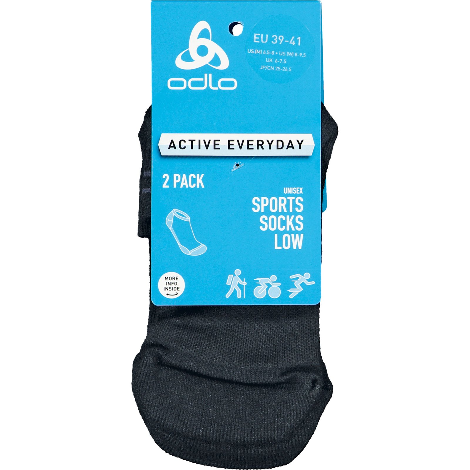 Odlo Unisex-Socken Active Low, 2 Paar 45-47