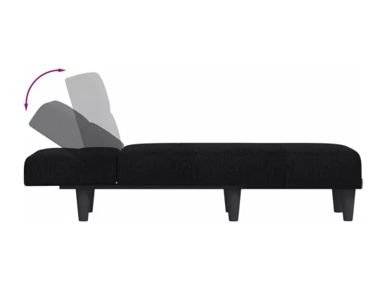 Prolenta Premium - Chaise longue noir tissu