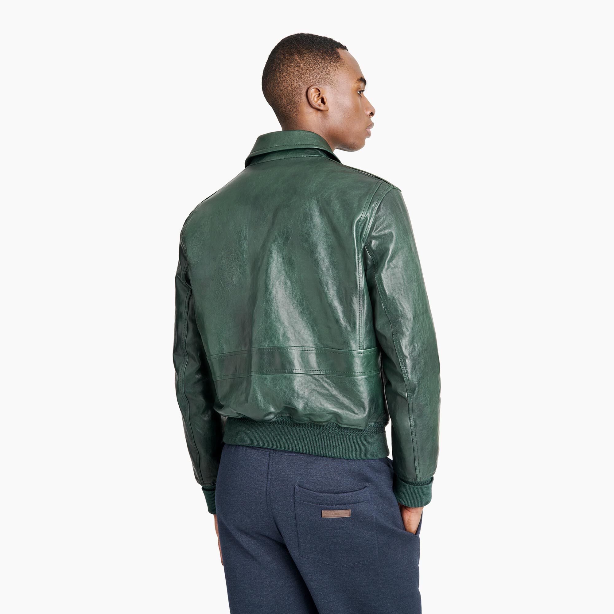 Blouson Aviateur En Cuir Patine