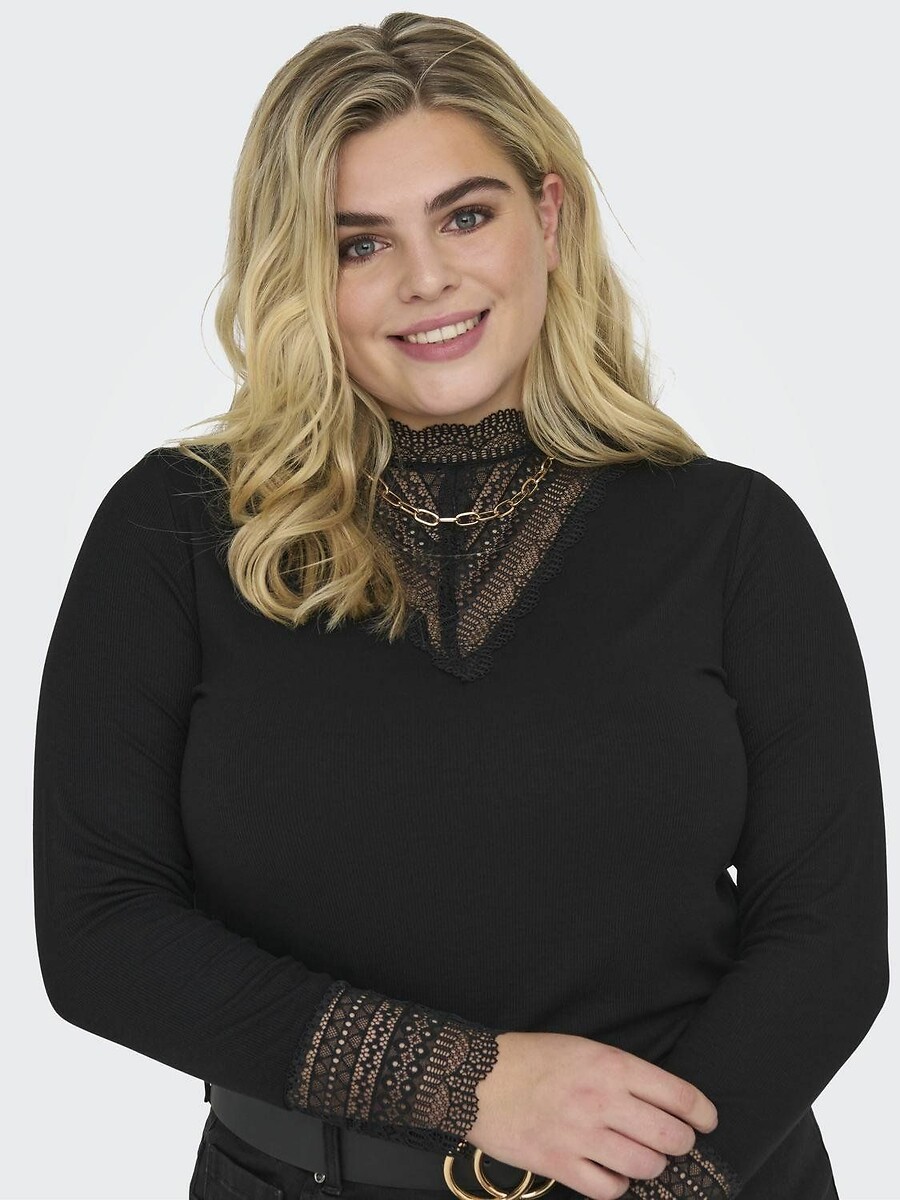 SOMENTE CARMAKOMA<br>Camiseta com gola redonda e mangas compridas
