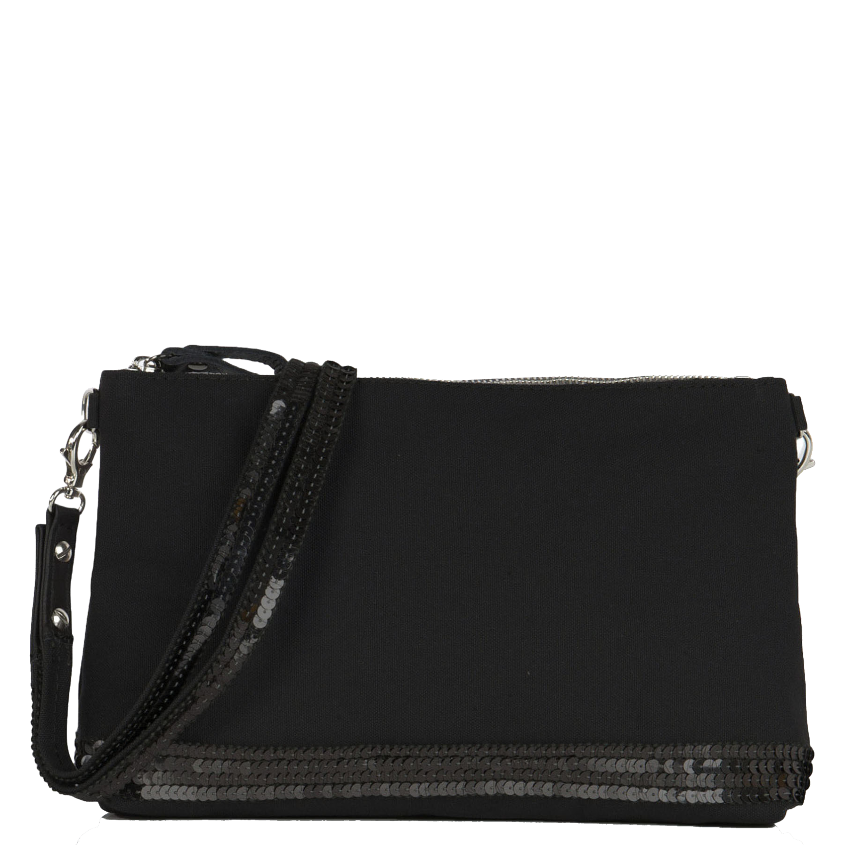 - Pochette à sequins en coton| Noir