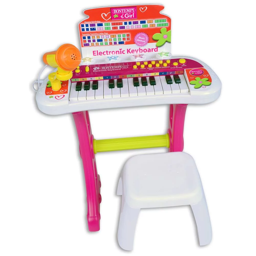 CLAVIER ELECTRONIQUE 24  TOUCHES SUR PIEDS AVEC TABOURET ET MICRO