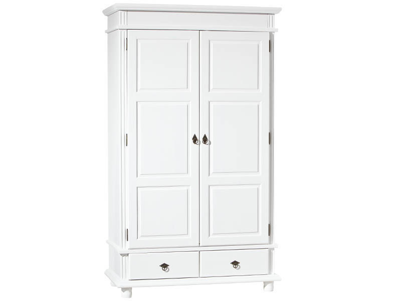 Kleiderschrank DANZ - weiß - Massivholz - 116 cm