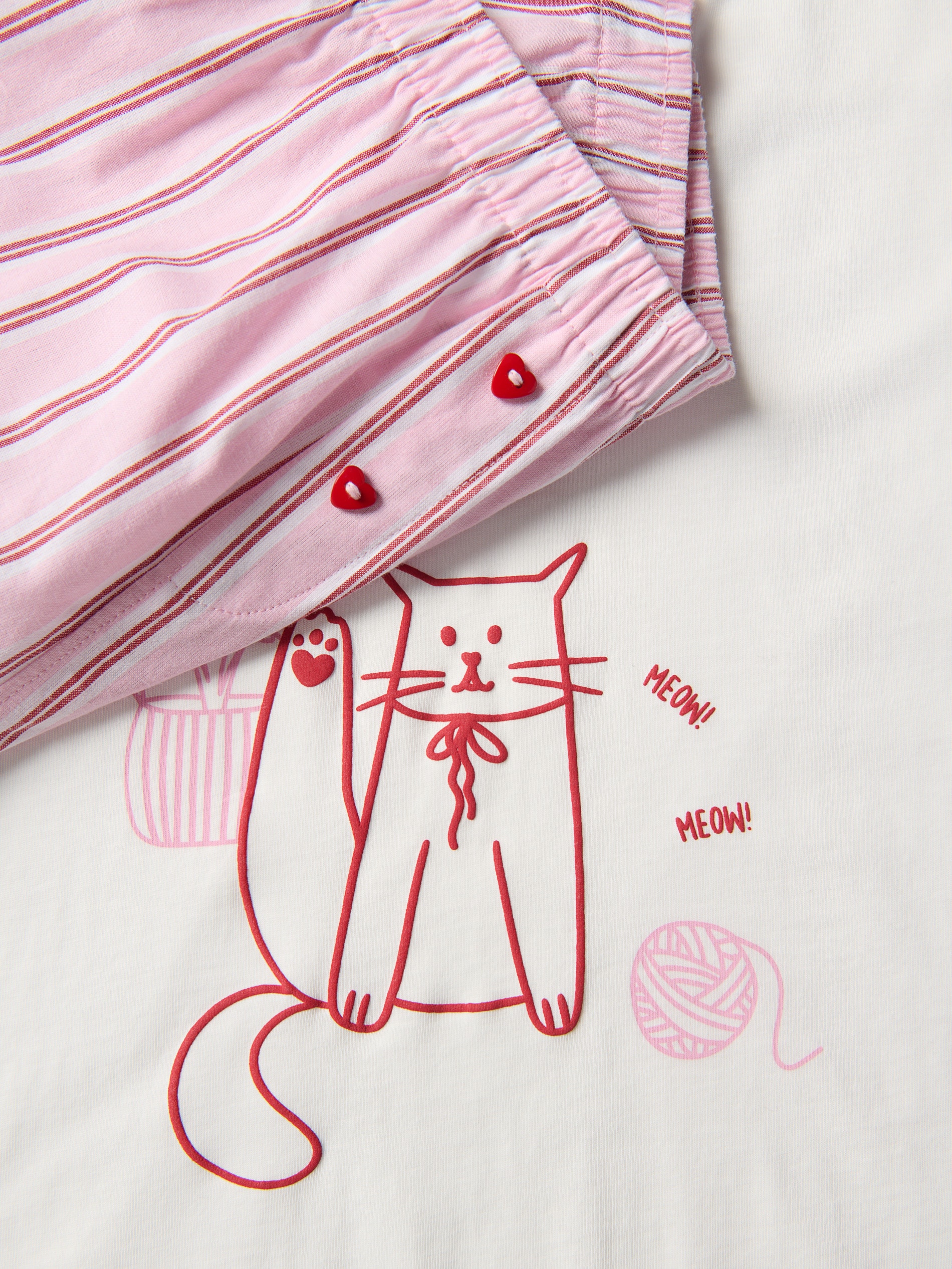 Zweiteiliger Pyjama mit Katze