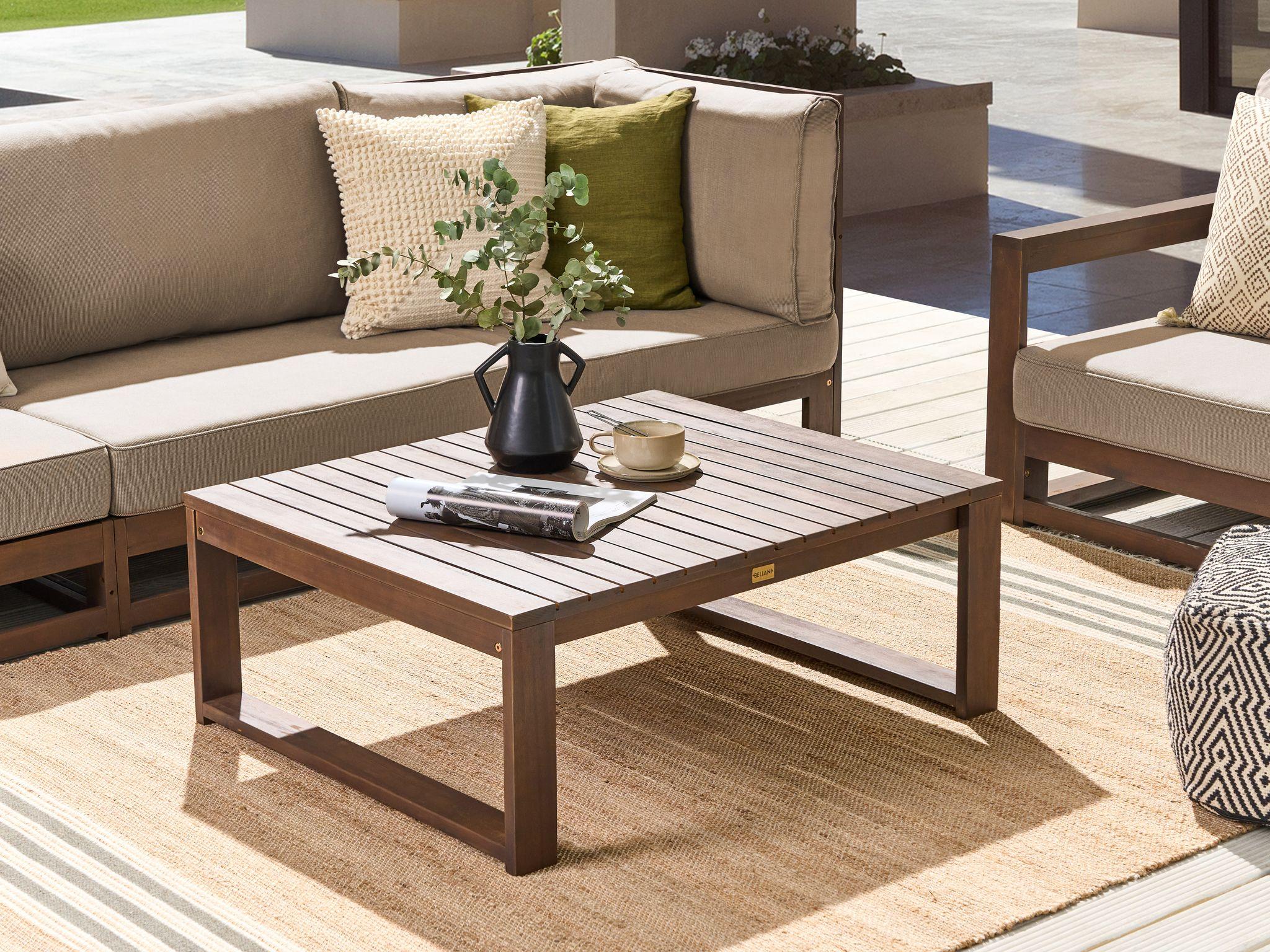 Tuin salontafel TIMOR 90 cm 75 cm Gecertificeerd acaciahout Donkerbruin