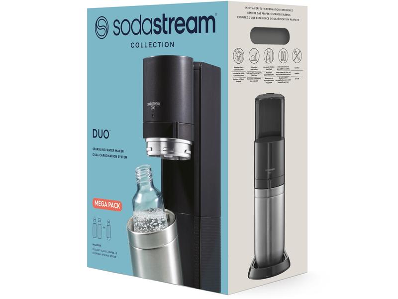 Sodastream Wassersprudler Duo Megapack Schwarz Design-Wassersprudler-Set