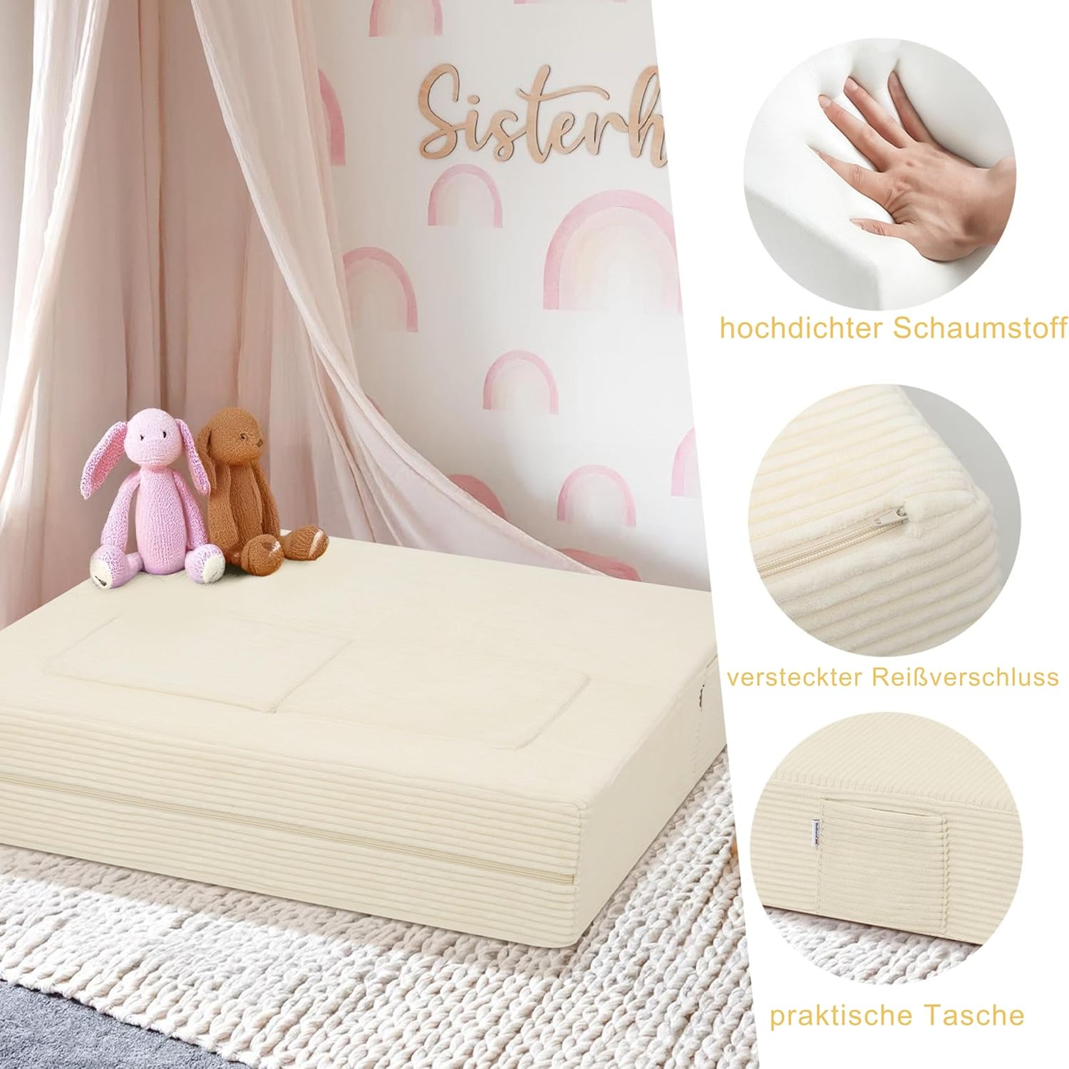 MeMoreCool Cord Kindersofa Spielsofa, Schaumstoff Bausteine, Couch Ausklappbar Im Dunkeln leuchtende, Schlafzimmermöbel, Modulare Mini Sofa für Spielzimmer, Softbausteine für Kuschelecke Kinderzimmer