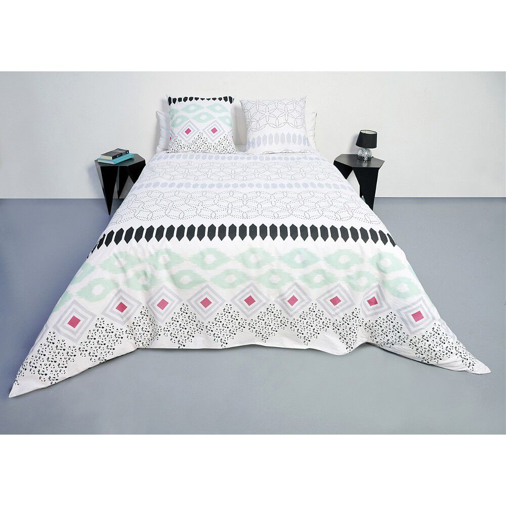 Parure de lit 2 tons 220 x 240cm en coton
