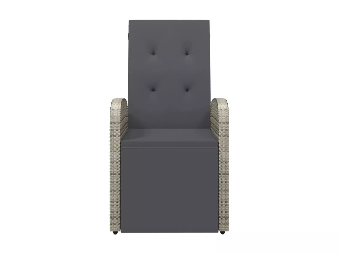Chaises de jardin inclinables coussins lot de 2 Résine tressée