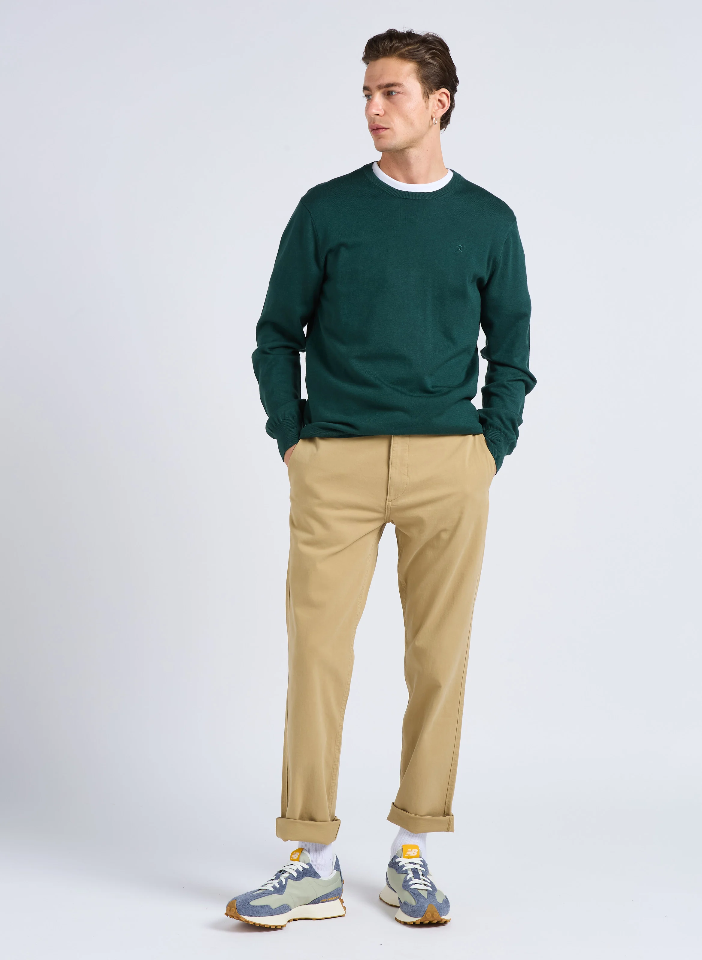 Pantalon slim en coton mélangé | Doré