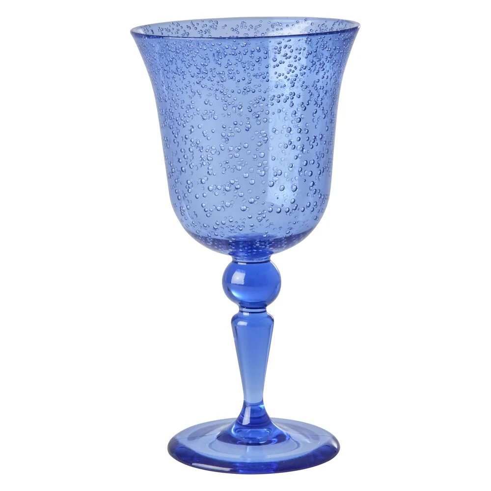 RICE  Acrylic Bubble vinglas, blå - 360 ml.