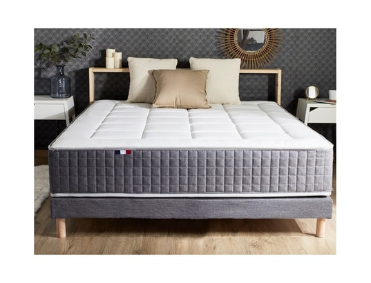 IDLITERIE - Matelas ressort 7 zones + mémoire de forme king style h30 fa...