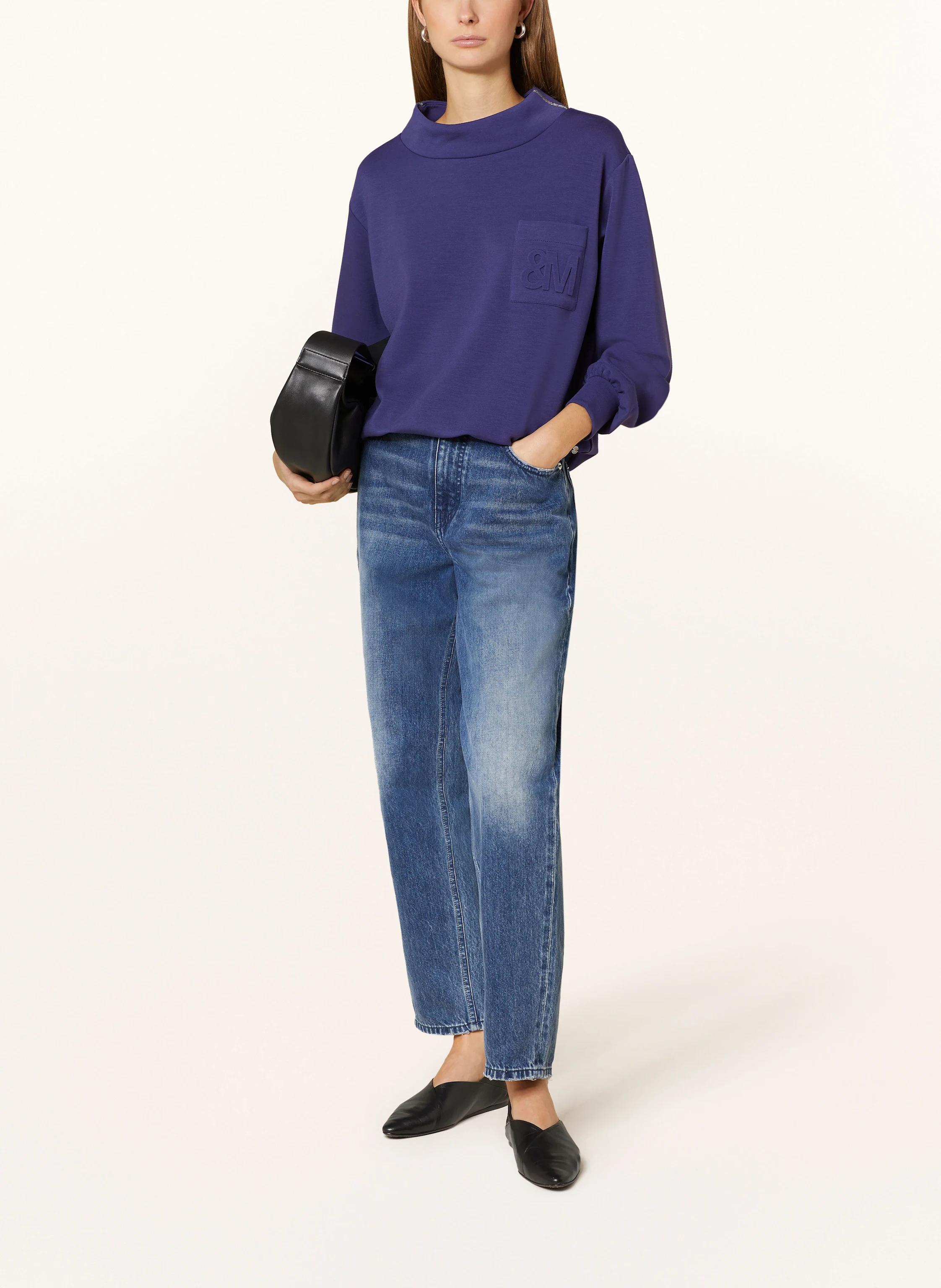 monari Sweatshirt mit Schmuckperlen