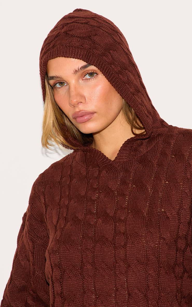 Chocolat Sweat À Casynthétiqueche Surdimensionné En Maille Torsadée