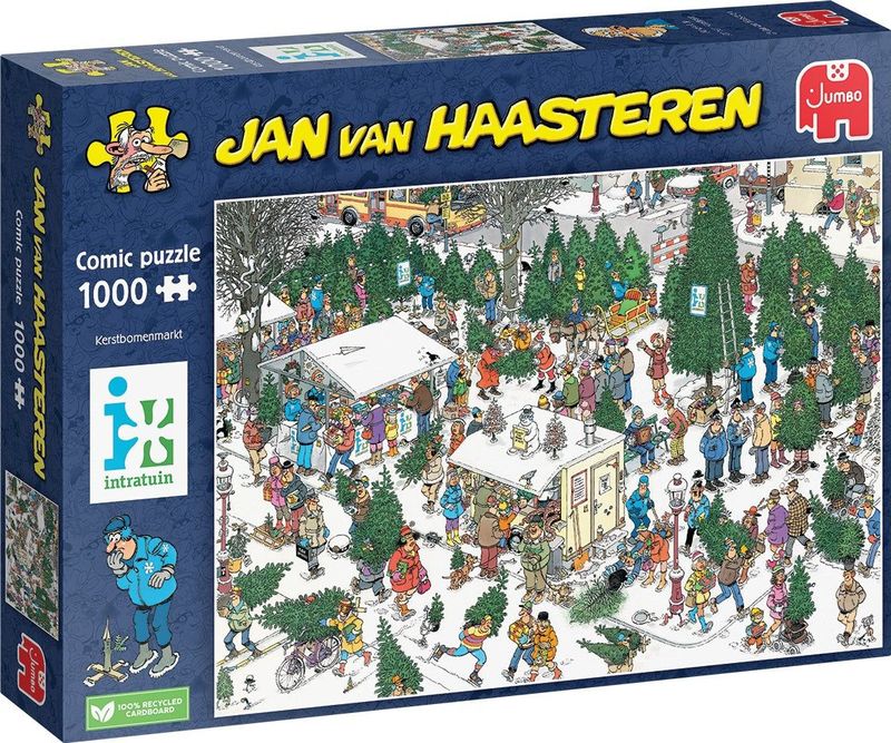 Jumbo - Jan van Haasteren - Legpuzzel - 68 x 49 cm - 1000 stukjes - Intratuin Kerstbomenmarkt