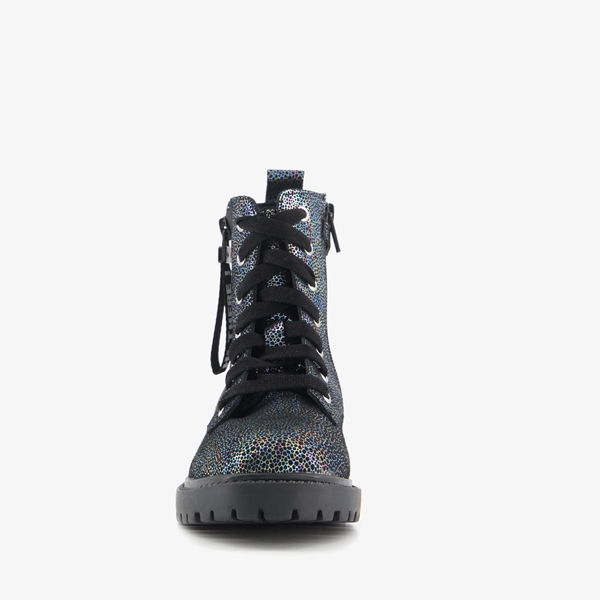 Braqeez leren meisjes boots met metallic details