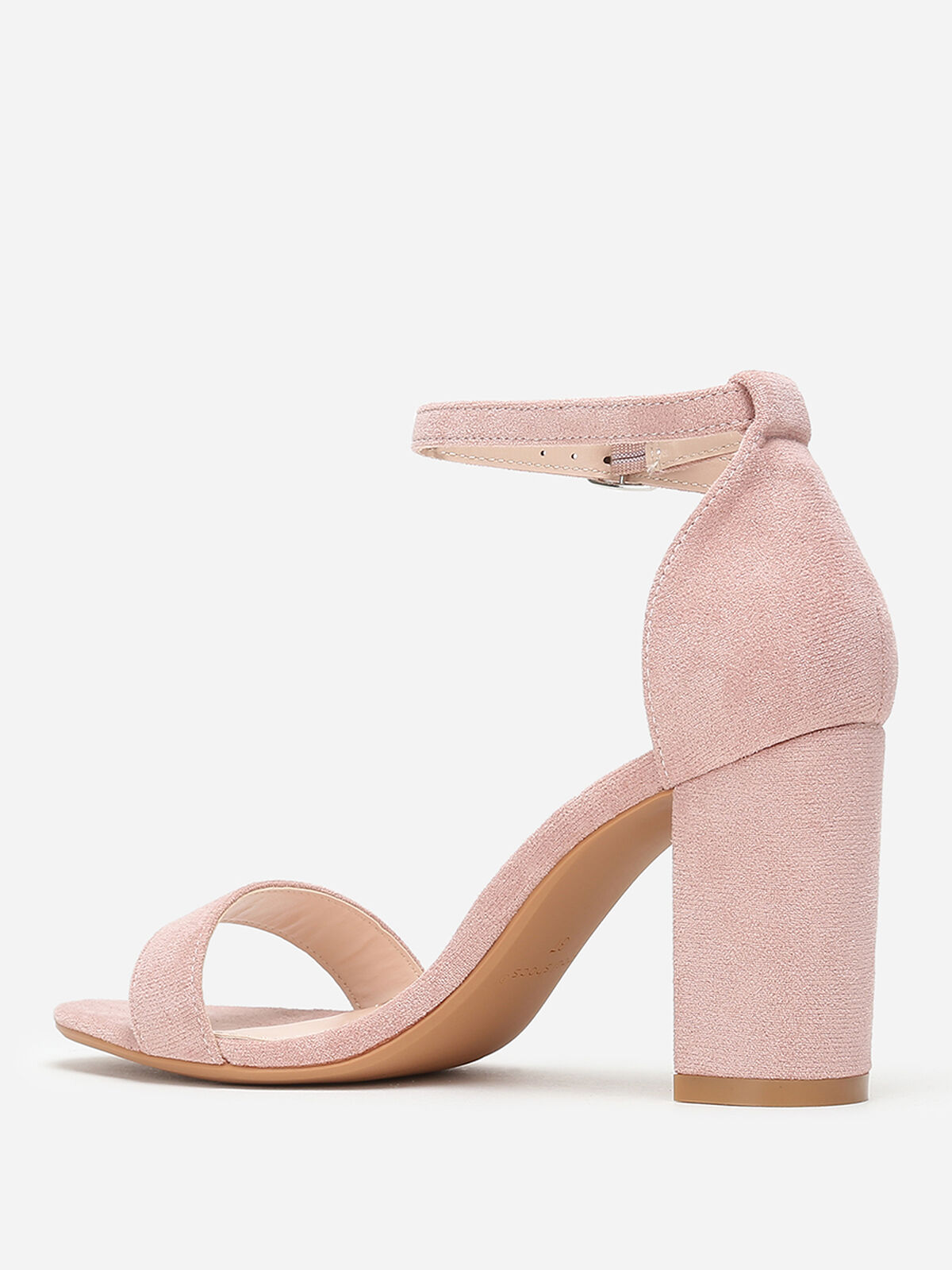Sandales à brides et talon carré- Rose