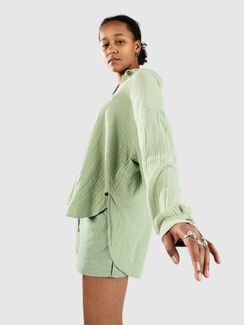 Roxy Morning Time Shirt basil