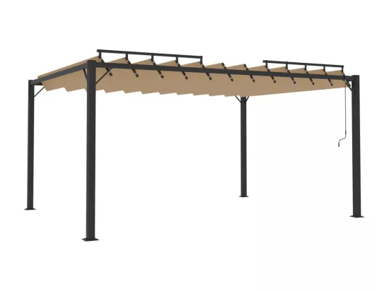 Tonnelle avec toit à persienne 3x4 m Taupe Tissu et aluminium