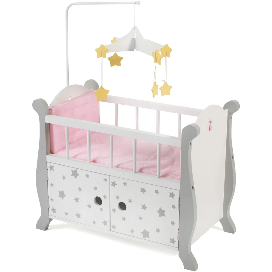 BAYER CHIC 2000 Puppenbett mit Mobile Stars grau
