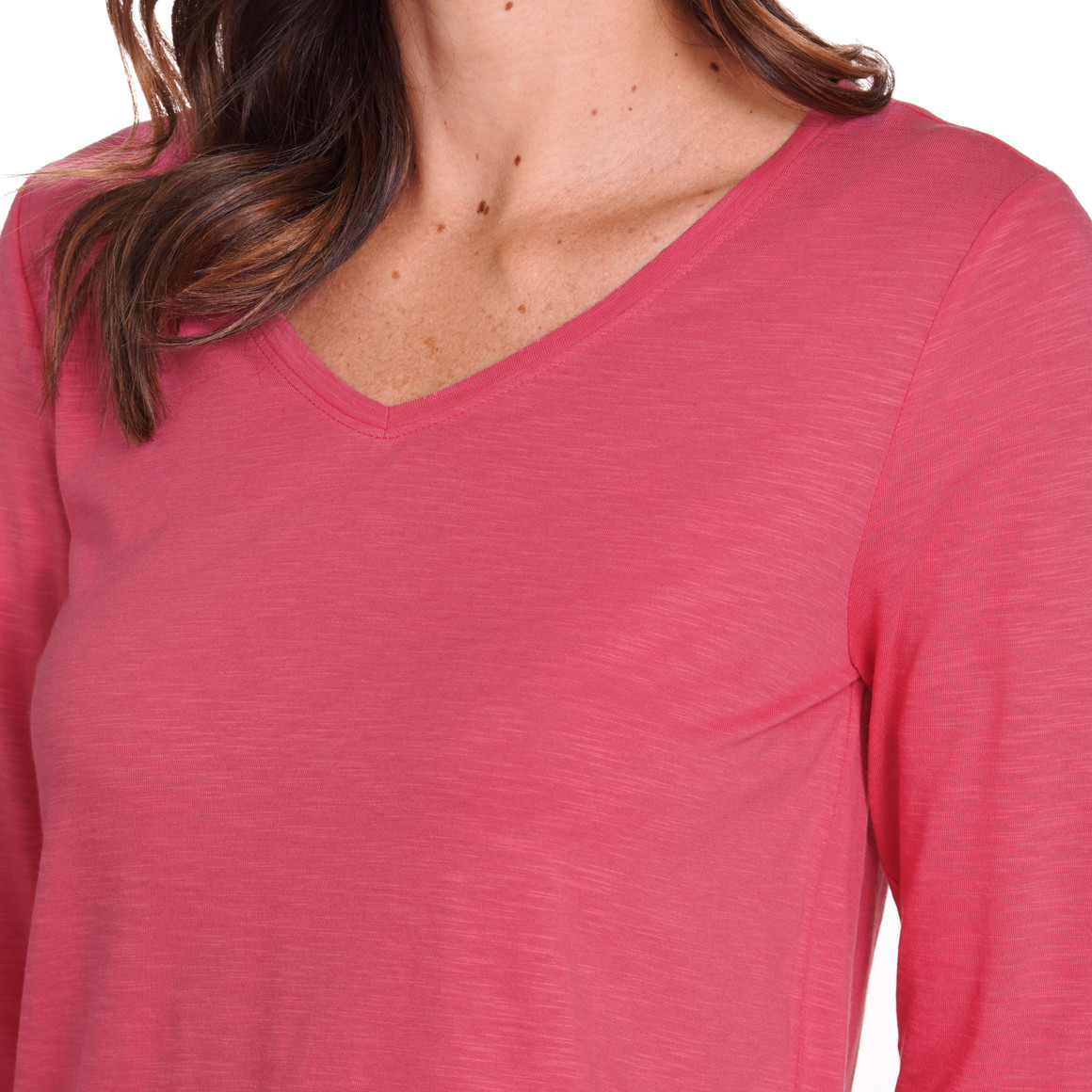 Gina Benotti Damen Langarmshirt aus Flammgarn pink