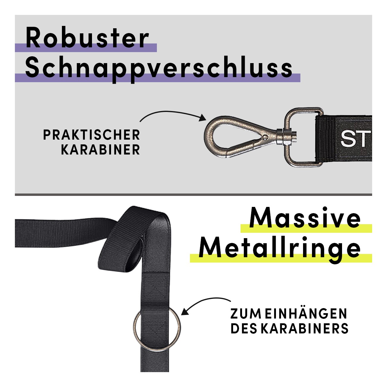 STUCH Hundeleine Führleine Schwarz S