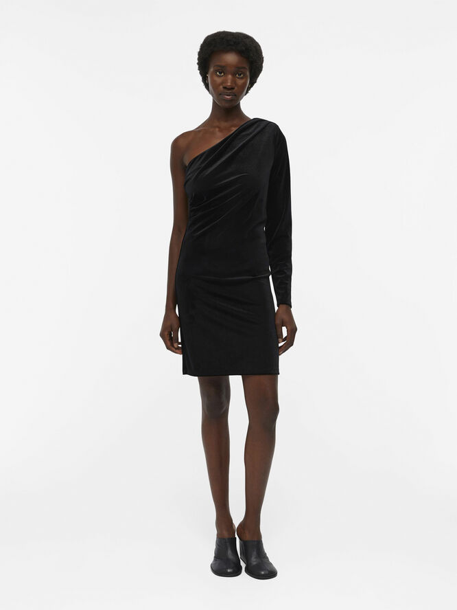 Object OBJBIANCA ONE SHOULDER SHORT DRESS Black