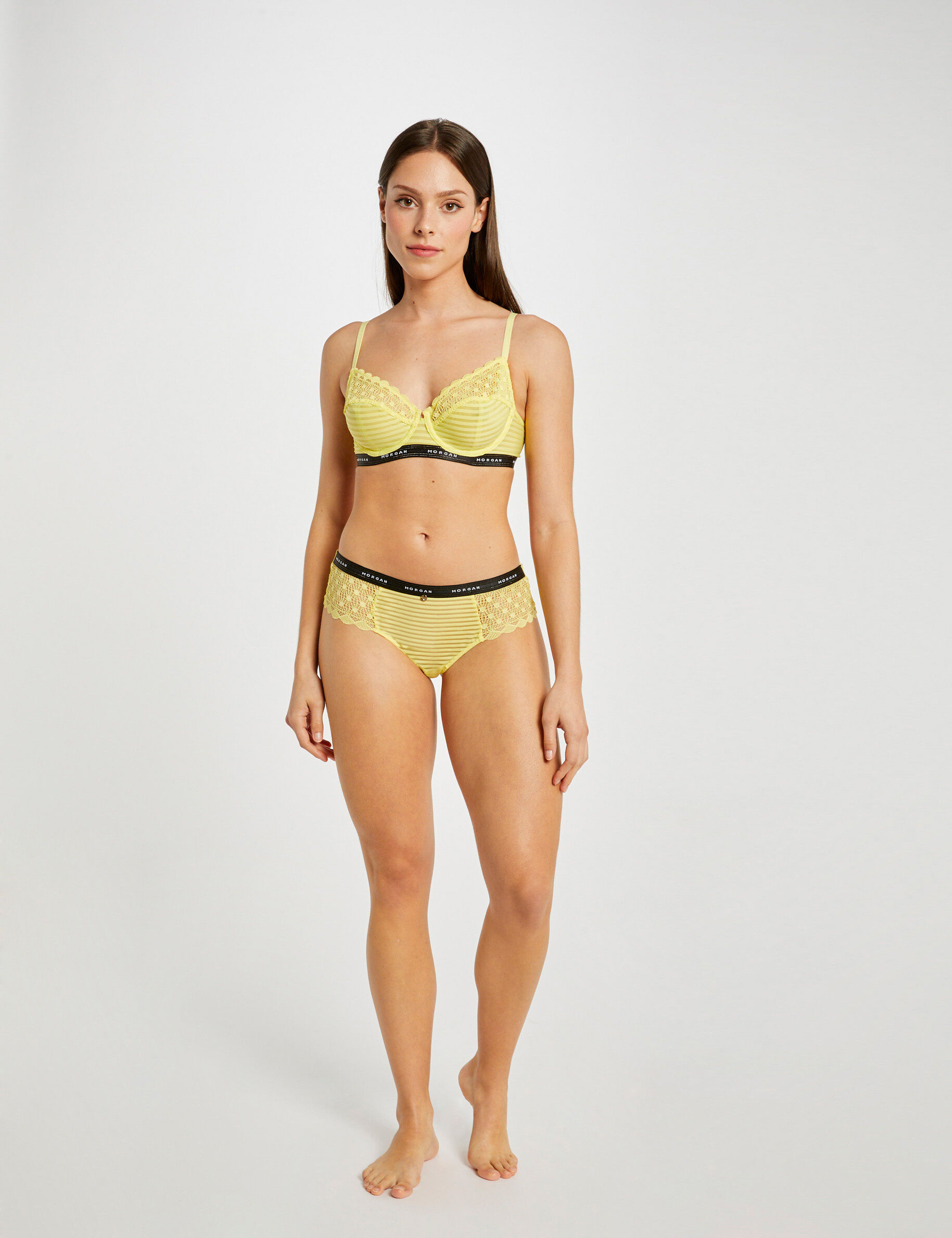 Soutien-gorge armatures jaune femme - jaune