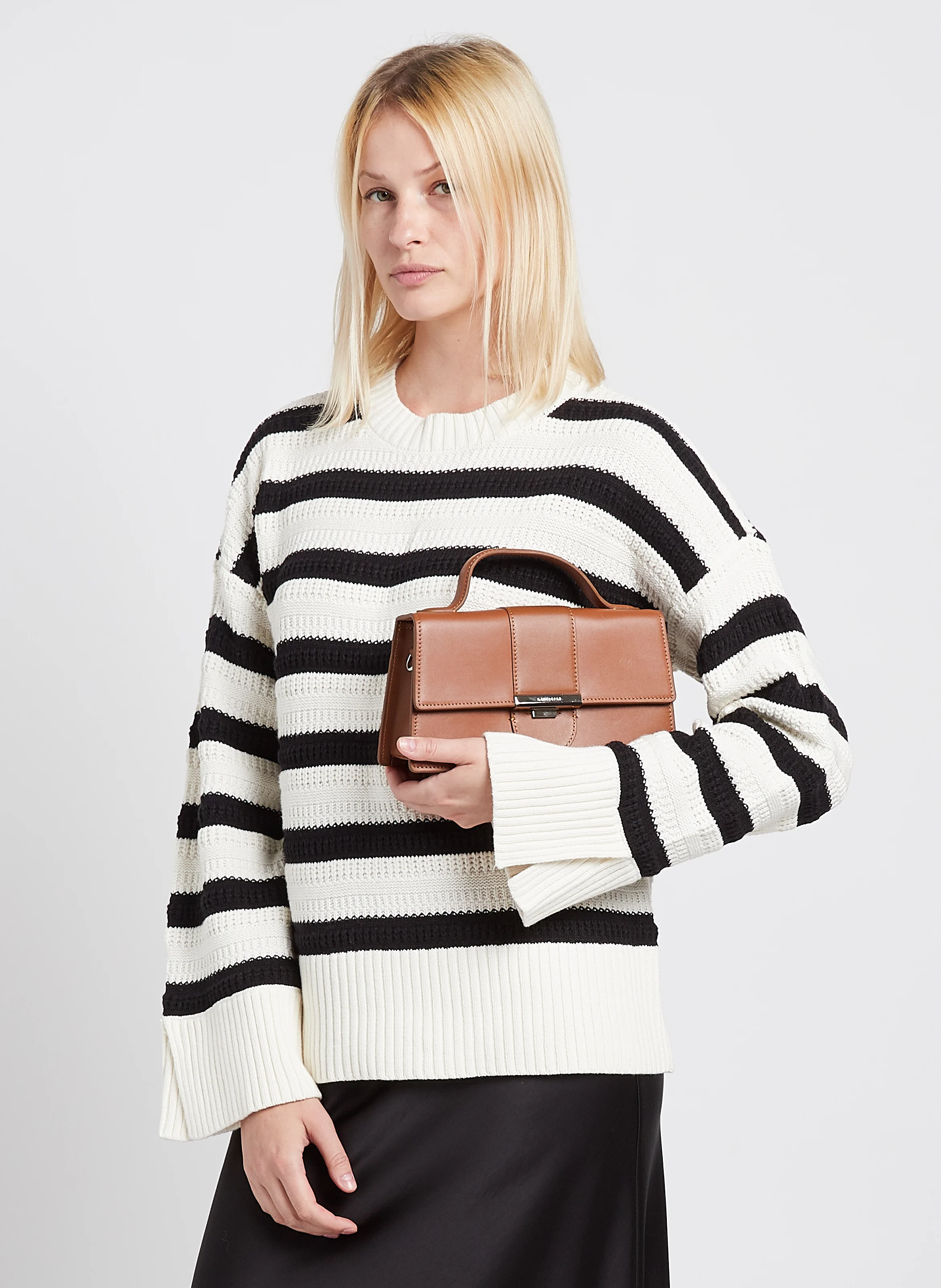 PARIS ILY - Sac porté épaule en cuir | Marron