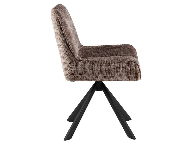 AC Design Stuhl Eddie 2 Stück, Braun Esszimmerstuhl mit Chenille-Bezug