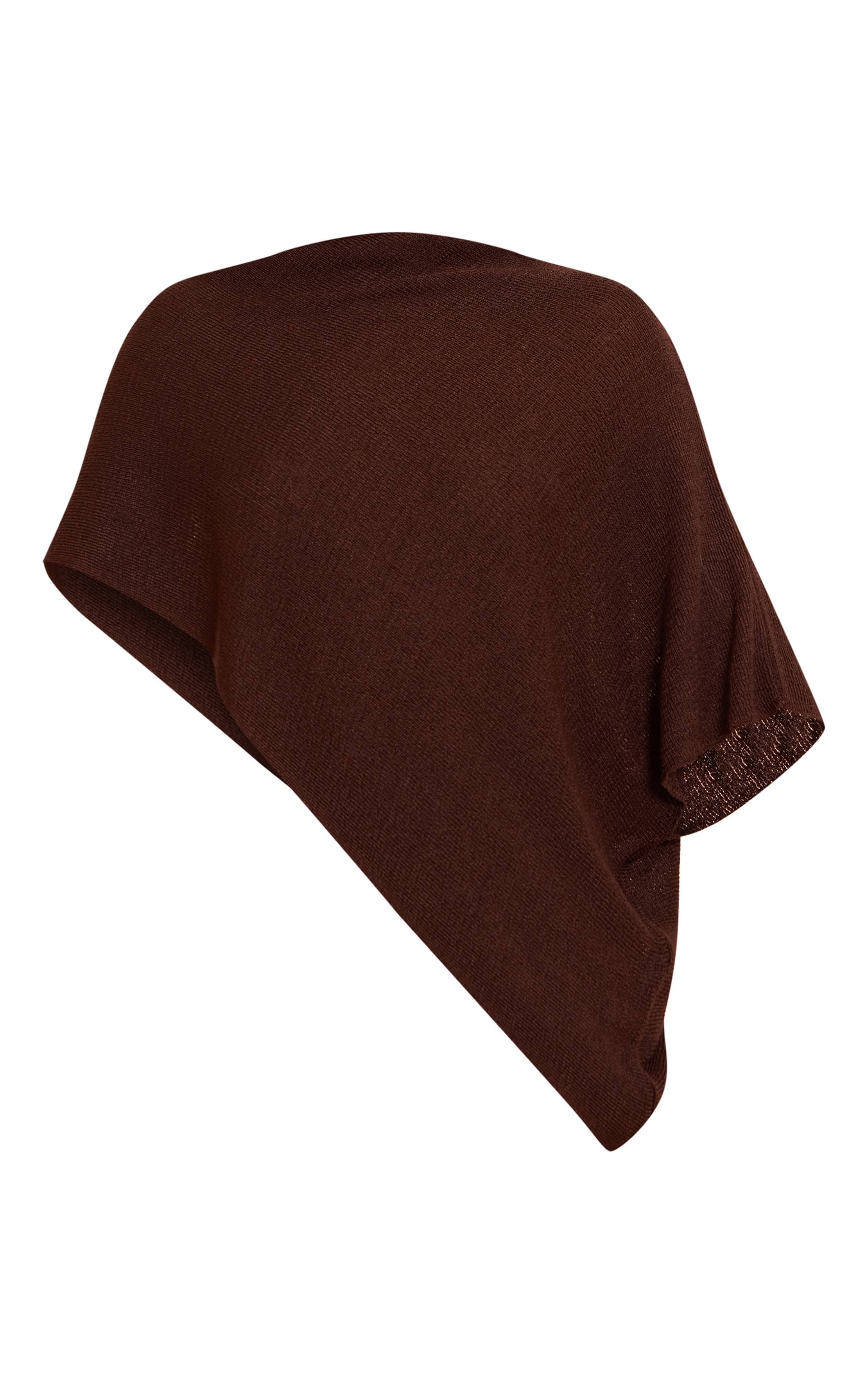 Chocolat Haut Style Poncho En Maille Fine