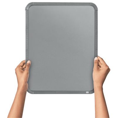 Nobo - Tableau couleur argenté Slimline en acier laqué - 360 x 280 mm