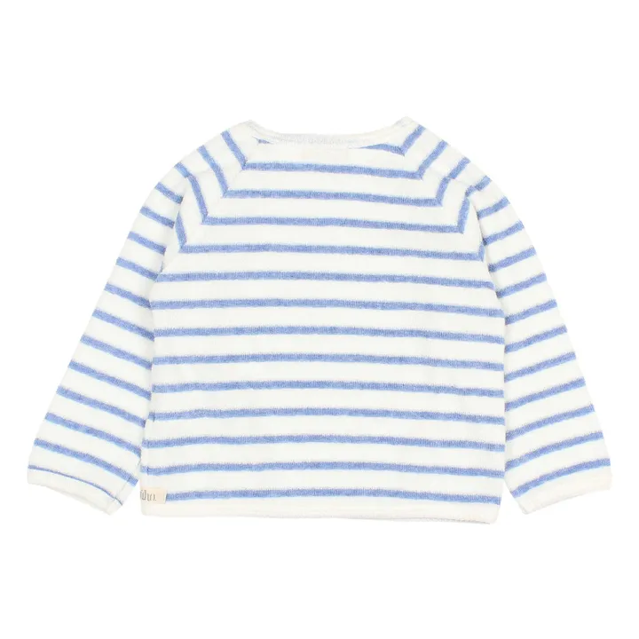 Búho Sweat Rayé Eponge Bébé | Bleu ciel