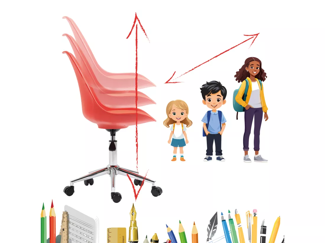 SVITA EDDY chaise de bureau pour enfants chaise pivotante chaise de bureau pour enfants rouge
