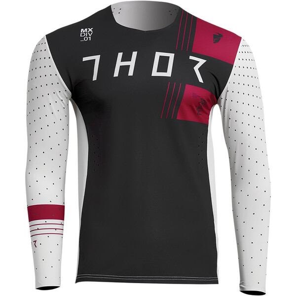 Thor Motocross - Maillot Prime Strike Noir / Blanc / Rose