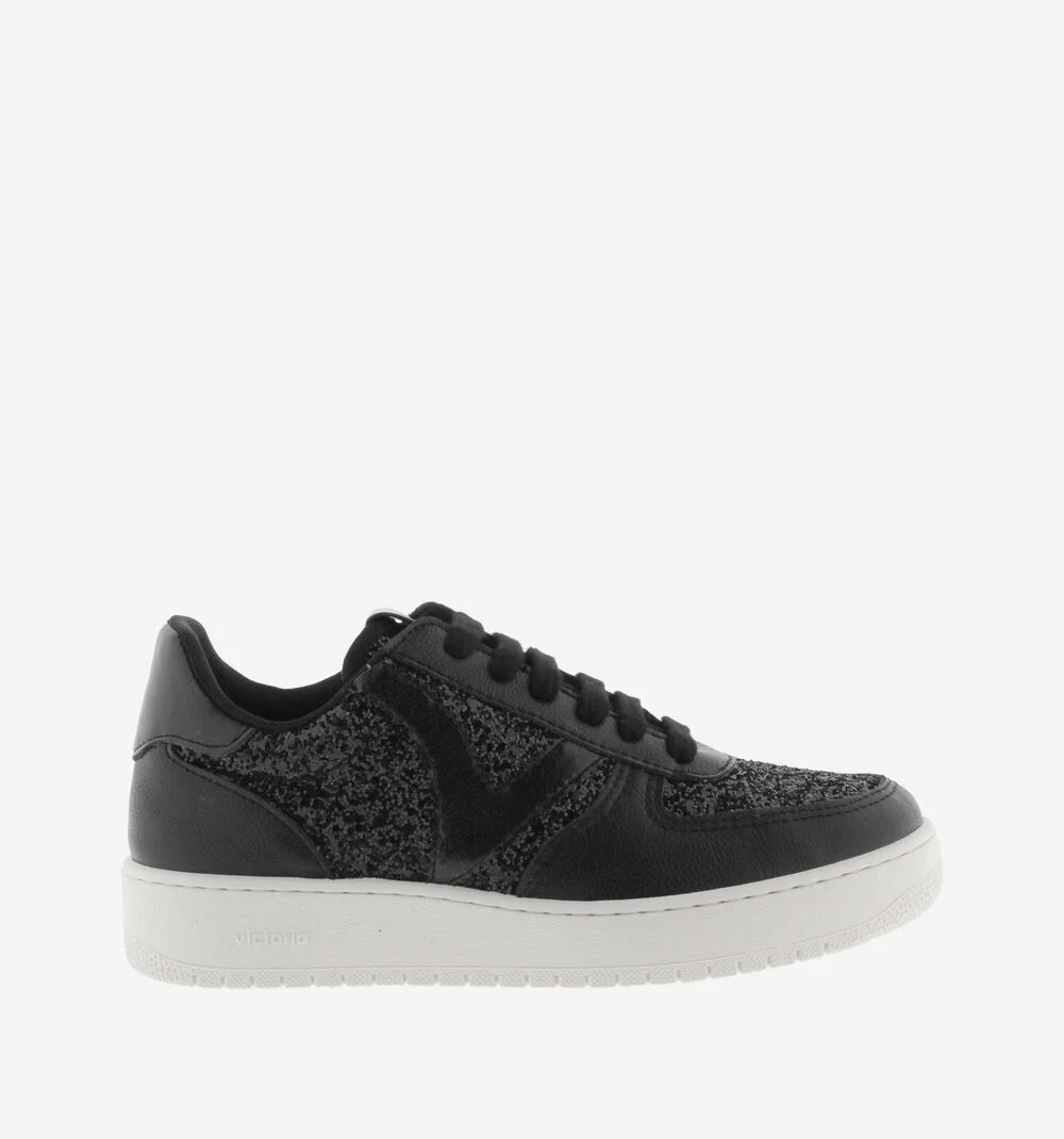 MADRID BLACK GLITTER SNEAKERSNEGRO